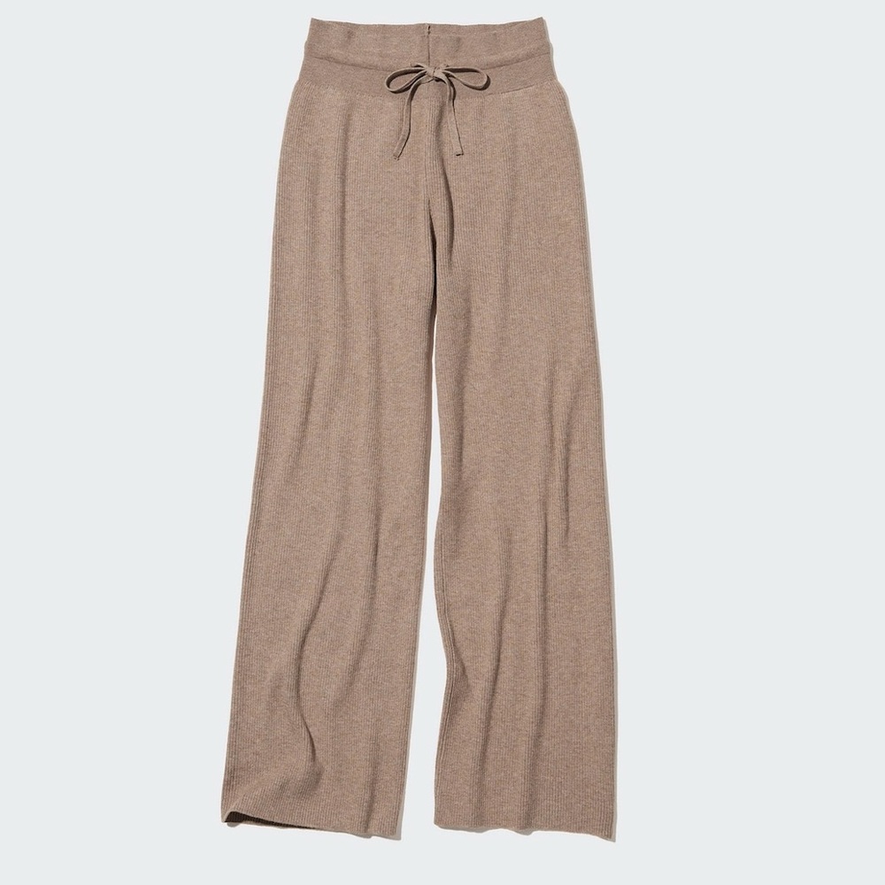 Knit ribbed lounge pants - 33 Khaki